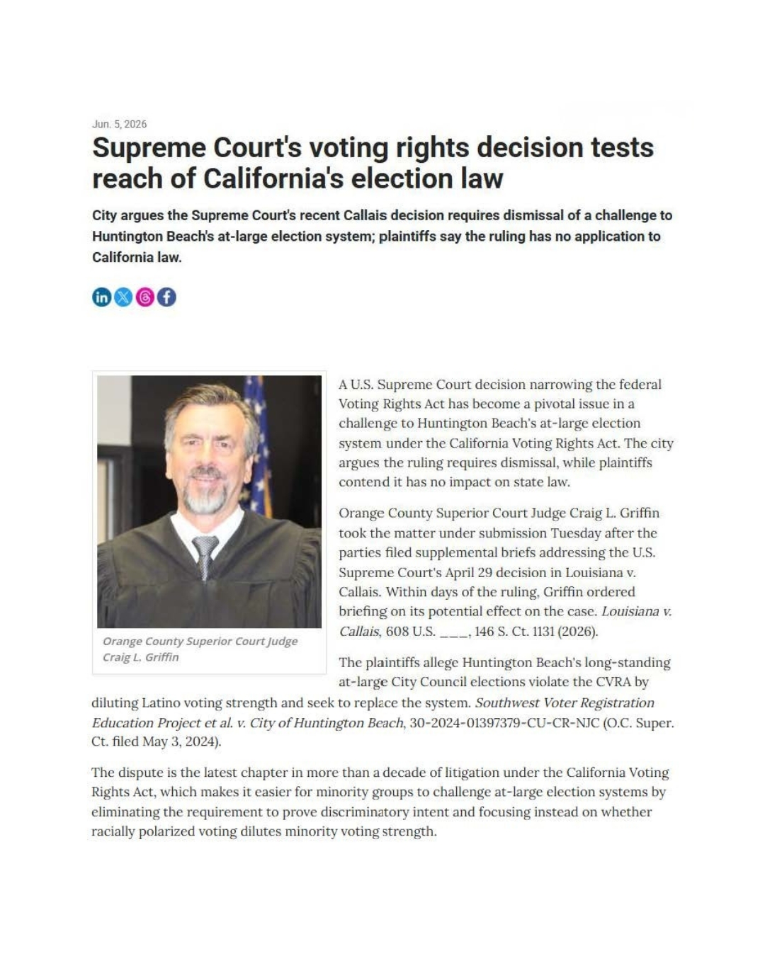 A&W in the News—Key California Voting Rights Act Case